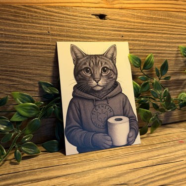 Postkarte WC-Katze