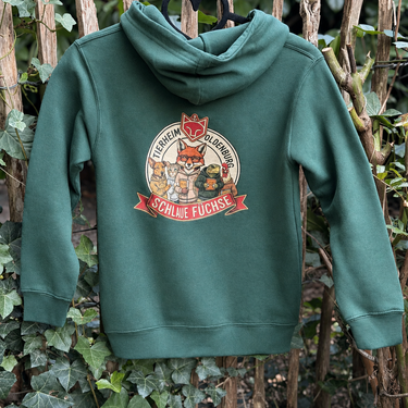 Schlaue Füchse - Kinderhoodie - Grün